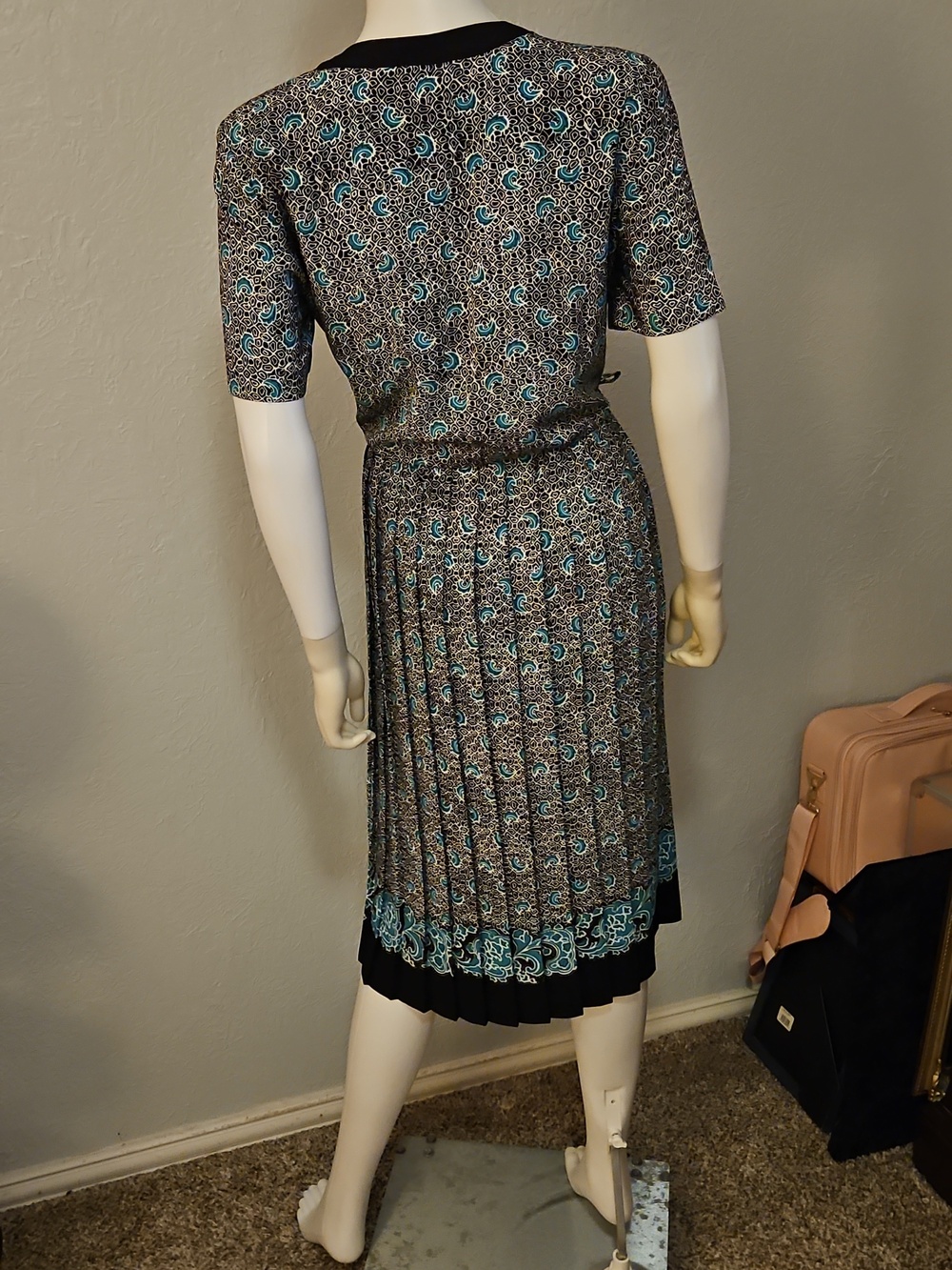 BRELI ORIGINALS 1980s Paisley Pleated Accordian Shirt Dress - Picture 6 of 8